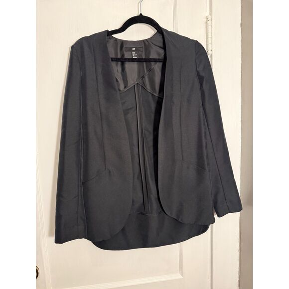 H&M Black Flowy Blazer Size 2 - Picture 1 of 3